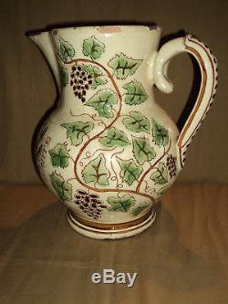 Exceptional Large Pitcher Glazed Earth Vif On Isère Dauphiné 1879