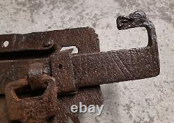 Exceptional Wrought Iron Lock 15th 16th High Period Popular Art