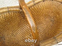 FOLK ART GATHERING BASKET IN BRAIDED SOLE 1900s