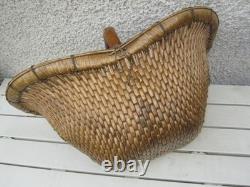 FOLK ART GATHERING BASKET IN BRAIDED SOLE 1900s