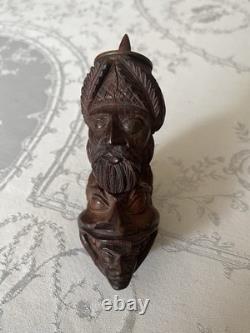 Figural corozo pipe bowl, Egyptian Campaign, Ottoman, ethnic