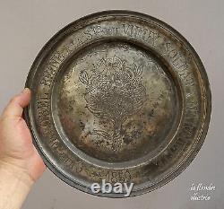 Flanders Flat Tin Dedicatory Society Of The Old Soldier Marquette Dated 1859