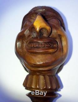 Folk Art Nutcracker (hazelnuts) With Screw Black Forest Laughing Head 1900