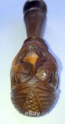 Folk Art Nutcracker (hazelnuts) With Screw Black Forest Laughing Head 1900