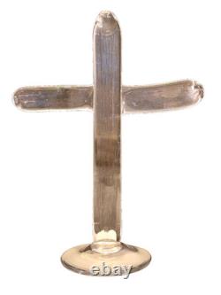 Folk art / Curiosity – Large blown-glass crucifix, H. 36 cm, circa 1970