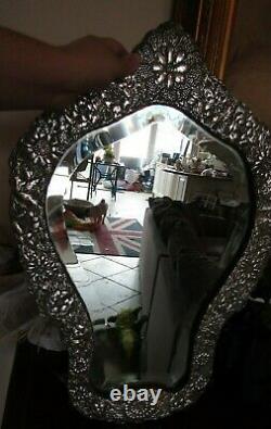 Former Ancient Massive Silver Mirror Embossed Ottoman Silver Mirror