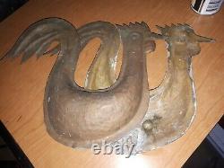 Former Girouette Coq Deco De Faîtage Copper Repelled French Popular Art