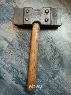 Former Stone Cutter Hammer Popular Art Craft Tool Metal Wood Rare