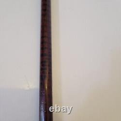 France Elegant Antique Cane with Silver Inlays and Painted Stripes