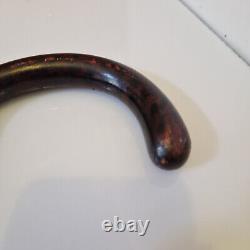 France Elegant Antique Cane with Silver Inlays and Painted Stripes