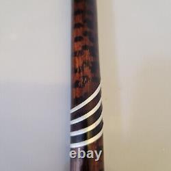 France Elegant Antique Cane with Silver Inlays and Painted Stripes