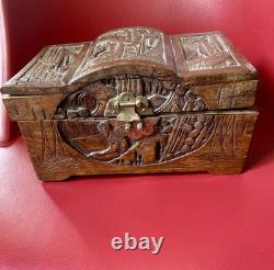 Fully Carved Antique Camphor Chest 19th Century