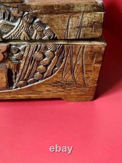 Fully Carved Antique Camphor Chest 19th Century