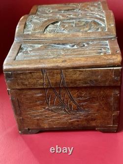 Fully Carved Antique Camphor Chest 19th Century