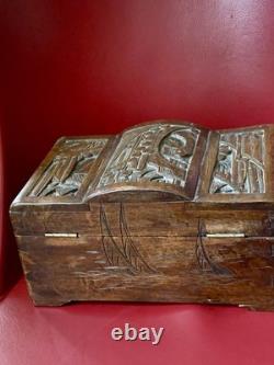 Fully Carved Antique Camphor Chest 19th Century