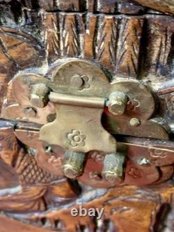 Fully Carved Antique Camphor Chest 19th Century