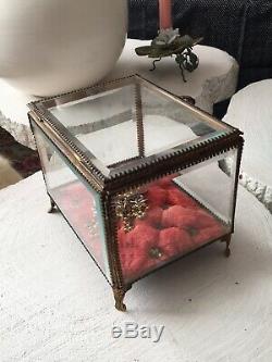 Gde Jewel Box Former Glass Beveled Nap III Antique Victorian Jewel Box