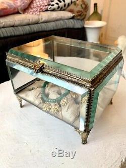 Gde Jewel Box Former Glass Napoleon III Large Antique Victorian Jewel Box