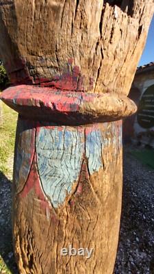 Giant Temple Bell THAILAND Polychrome Wood Large Format 19th Century 1.40 meters Giant Temple Bell THAILAND Polychrome Wood Large Format 19th Century 1.40 meters