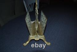 Gilded Bronze Letter Holder Decorated with Birds, Lion Head, and Lion Feet