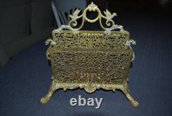 Gilded Bronze Letter Holder Decorated with Birds, Lion Head, and Lion Feet
