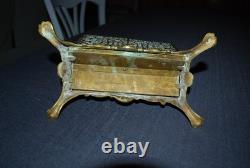 Gilded Bronze Letter Holder Decorated with Birds, Lion Head, and Lion Feet