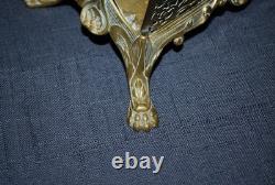 Gilded Bronze Letter Holder Decorated with Birds, Lion Head, and Lion Feet