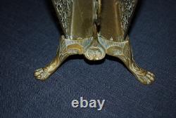 Gilded Bronze Letter Holder Decorated with Birds, Lion Head, and Lion Feet
