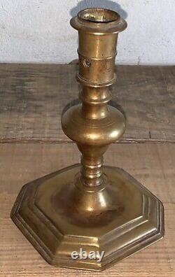 Golden Polished Bronze Candlestick Style Louis XIV Period Xviith Xviiith
