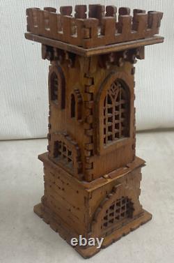 Gothic popular art 19th century medieval wooden castle Middle Ages wood sculpture woodwork