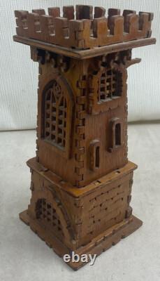 Gothic popular art 19th century medieval wooden castle Middle Ages wood sculpture woodwork