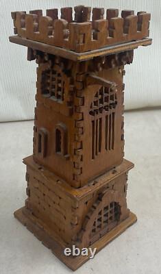 Gothic popular art 19th century medieval wooden castle Middle Ages wood sculpture woodwork