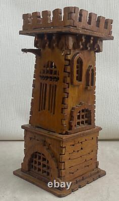 Gothic popular art 19th century medieval wooden castle Middle Ages wood sculpture woodwork