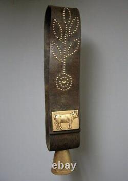 Grand Necklace De Vache Cloute Cloche Art Populaire Alpage