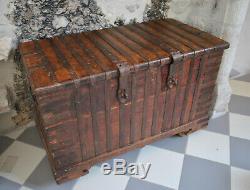 Grand Old Trunk In Wood And Metal