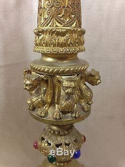 Great Chandelier Pique Candle Bronze Golden Candleholder