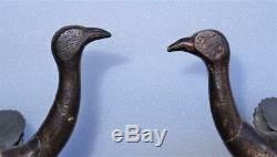 Great Pair Of Wrought Iron Birds 19th