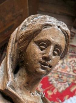 HIGH EPOCH Sculpted Wood 17th-18th Century Sacred Art Virgin with Child