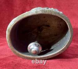 Hand Dinner Bell Cloche Table Bell Antique Bronze Renaissance 19th Century XIX