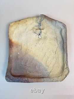 Handcrafted Glazed Stoneware Wall Mask with a Fantastical Horned Face