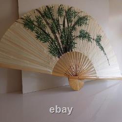 Handmade silk hand fan, ethnic art painting, decoration design PN France N2400