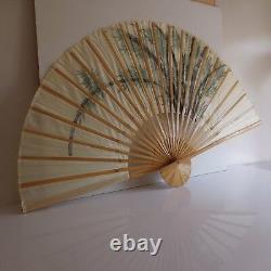 Handmade silk hand fan, ethnic art painting, decoration design PN France N2400