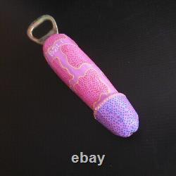 Handmade vintage art design XXth century BALI penis cock male sex bottle opener N4234