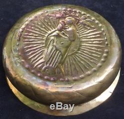 Haute Epoque Pt Basin Brass Offering Sixteenth Century Coronation Of The Virgin