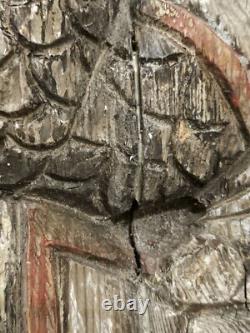 Heart King wood bas relief 19th century Superb, rare