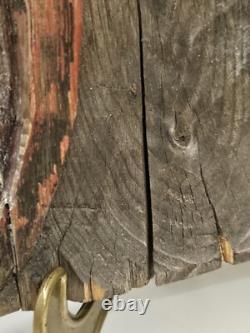 Heart King wood bas relief 19th century Superb, rare