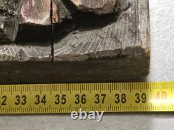 Heart King wood bas relief 19th century Superb, rare