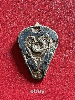 Heraldic Harness Vervelle with Bronze Enamel Gilding Remnants / Medieval /