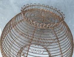 Huge woven wire wedding basket dated 1901