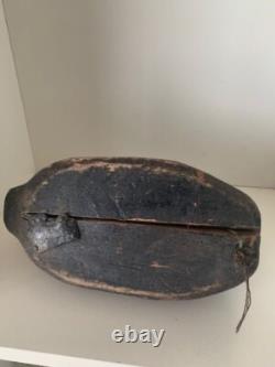 Hunting fishing folk art. Old wooden duck call decoy.